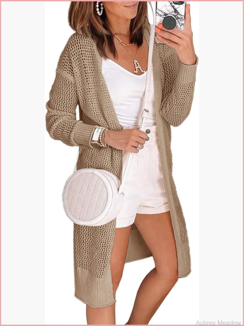 Womens Open Front Knit Sheer Cardigan Summer Boho Lightweight Long Sleeve Kimono